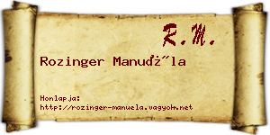Rozinger Manuéla névjegykártya